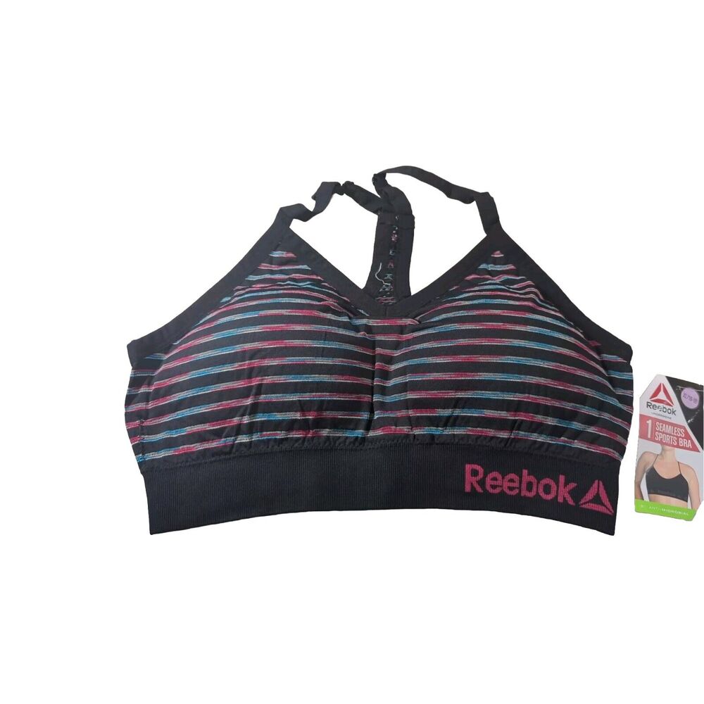 Reebok Seamless Sports Bra XL Black Pink